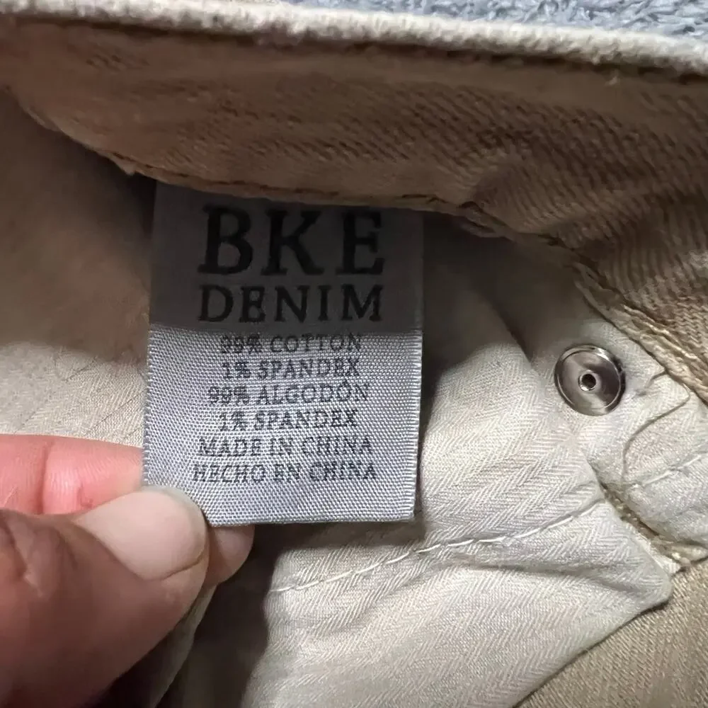 BKE Jeans Mens 33 (33x30) Khaki Tan Tyler Straight Buckle Chino Pants